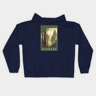 Redwood National Park Vintage Travel Poster Kids Hoodie